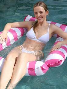 1/2/4件成人充气吊床，游泳浮床，简易水上趣味浮床，条纹PVC充气浮床 - 水上吊床 - 查看 7