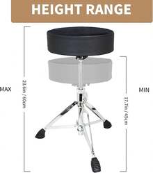 Adjustable Heavy Duty Swivel Drum Stool, Round Saddle Thick Padded Drum Seat - tròn - Xem 3
