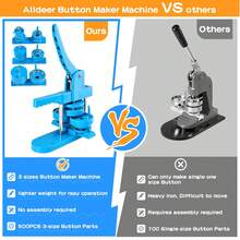 DIY Button Maker Machine 25mm/32mm/58mm - Badge Punch Press With 300 Button Parts (Blue) For Creative Projects And Personalized Badges - Blue - View 7