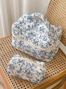 1 件/套 韩式黑色碎花系带装饰可爱化妆包化妆包套装大号便携式收纳袋化妆包护肤包多功能收纳化妆品、护肤品、护手霜、防晒霜、指甲油、珠宝、耳机、小物件婚礼伴娘礼物生日礼物送给姐妹、爱人和朋友的礼物情人节礼物化妆包化妆包化妆盒旅行必需品邮轮必需品通勤必需品