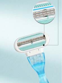 New Venus Compatible Women'S Safety Razor Blades, Oil-Free, For Face/Leg/Armpit/Bikini, Suitable For Combination Skin, Hair Removal Shaving Accessories1 Handle + 4 Knife Heads / 4 Knife Heads, Women's Manual Hair Removal Shaver With 3 Layers Of Stainless Steel Blades And Replaceable Safe Razor Head - Multicolor - View 9