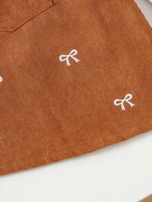 2 件套幼儿女童可爱时尚长袖上衣 + 围兜连衣裙套装，轻便，适合春秋季 - 杏色 - 查看 9