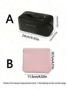 1个女士奢华化妆包，防水PU皮革化妆品收纳包，大容量便携旅行洗漱包，化妆袋，珠宝收纳包，唇彩收纳袋，指甲油袋，化妆盒，方便携带 - 彩色 - 查看 11