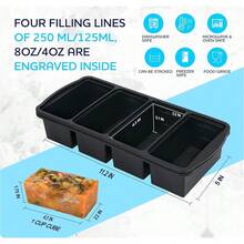 Silicone Freezer Trays With Lid,1-Cup Soup Freezer Container Large Ice Cube Molds With Reinforced Steel Ring Top For Freezing Soup Sauce Broth Leftovers Oven Dishwasher -Safe(2-Pack)-819583 - 黑色 - 查看 7