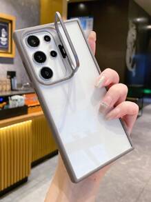 Transparent Acrylic Shockproof Protective Case With Hidden Business Lens Stand, Suitable For Samsung Galaxy S26 Ultra, S25, S24 Ultra, S22 Ultra, S23 - Grey - View 4