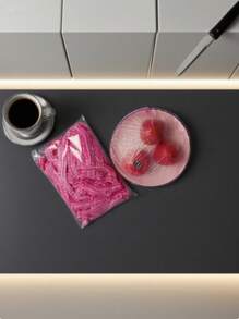 100/200/500/1片装彩色保鲜膜，弹性自封，用于食品保鲜，适用于覆盖碗碟，家居用品，食品保鲜盖，厨房配件，浴帽，厨房必备品，家居用品，家居装饰，食品保鲜盖，厨房用品，斋月家居及厨房用品 - 紅色 - 查看 6