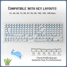 SS Cherry Profile PBT Keycaps Blue Abyssal Revelry Anime Key Caps Set 143 Keys5Sided DyeSublimation Custom Key Cap Compatible For 60 65 75 100 Percent MX Switches Mechanical Gaming Keyboards - 藍波 - 查看 6