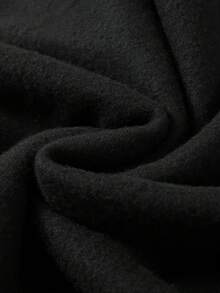 Sudadera con capucha y cordón impresa para hombres - Negro - Ver 4