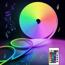 1 件 1M-5M/3.28FT-16.4FT RGB 变色 LED 霓虹灯带，带遥控器，灵活的 RGB LED 霓虹灯 - 音乐同步，多色变色灯适用于卧室装饰，USB 供电，霓虹灯照明，可调光，节日礼物，派对装饰，酒吧，酒店，婚礼装饰 - 霓虹燈 - 查看 3