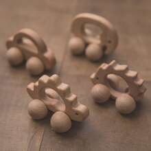 Coche de juguete de madera con empuje y tracción de 4 ruedas, formas de animales lindas, entrenamiento de habilidades motoras finas para niños y niñas pequeños, modelo de coche de juguete de material de madera, de vuelta a la escuela