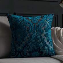 1pc 17.72 X 17.72 Inch Pillowcase Light Luxury Sofa Cushion Cut Velvet Fabric Pillowcase No Pillow Core Living Room Nordic Modern Minimalist Model Room Villa B & B Bedside Pillow - 水藍 - 查看 1