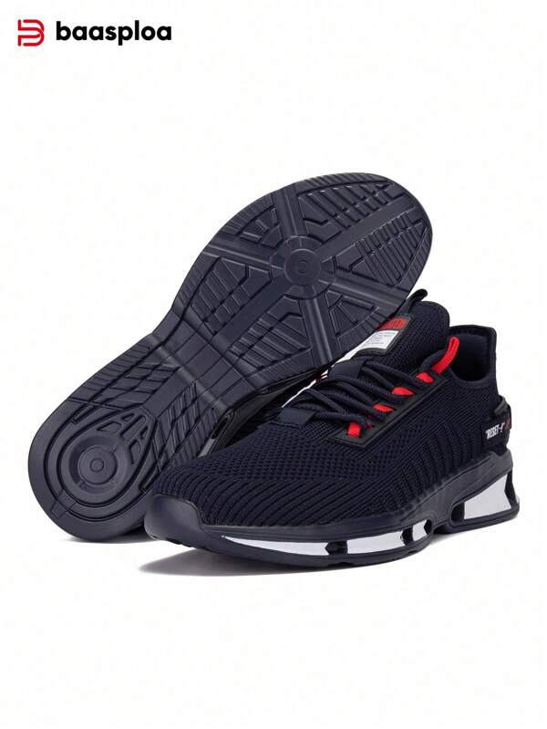baasploa Men's Casual Sneakers Lightweight Mesh Fashion Running Shoes Anti-Slip Shock-Absorbing Male Walking Shoes Height Increasing Shoe Brand Shoes Athletic Outdoor Shoes
