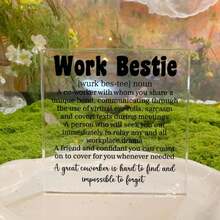 Centerpieces Unique Office Desk Decor - Work Bestie Definition Sign, Great Gifts For Coworkers Women, Cute Office Decor, Office Decorations For Work, Boho Office Decor, And Ideal For Birthday Or Going - Away Scenes