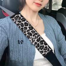 Easypie Selection 1PC Car Seat Belt Protective Cover, Car Anti-Stranglehold Shoulder Cover, Car Clothing, Anti-Wear Soft Cover, Car Supplies, Leopard Print Seat Belt Anti-Stranglehold