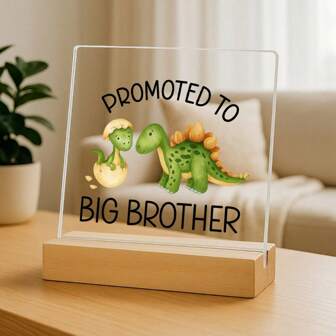 Decoratieve plaquettes en borden: Grote broer, Grote broer dinosaurus, Gepromoveerd tot grote broer, Aankondiging van zwangerschap, Wordt grote broer, Cadeau voor grote broer - Unieke woondecoratie, Leuke bureaudecoratie, Wanddecoratie, Boerderijkeukendecoratie, Bureaudecoratie, Verjaardagscadeaus voor zus