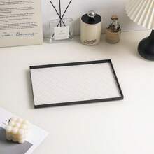 Luxury Faux Leather Storage Tray, Rectangular Design In Black, White, Brown Colors, Suitable For Bathroom Towel, Entryway Key, Fragrance, Cosmetic, Lipstick, Fragrance Storage, Living Room Desktop Storage Tray, Hotel Decor Back To School - Multicolor - View 18