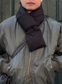 1 Pc Women's Autumn And Winter Warm Scarf, Windproof And Cold Proof Neck Scarf For Travel, Men's Solid Color Thick Neck Cover