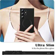 哑光黑磁吸TPU Magsafe磁吸保护壳,兼容三星Galaxy S24 S25 S22 S23 Ultra Plus S20 S21 FE Note 20 A35 A55 A05 A15,柔软TPU材质,也适用于17 Air 16 E 15 14 13 12 11 Pro Max Plus,春季生日礼物,国际版,非国内版 - 黑色 - 查看 6