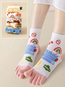 1/3/5双装女士分趾袜，轻薄透气糖果色吸湿排汗防臭短袜，适合春、秋、夏季穿着