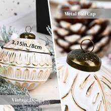 Vintage Weihnachtsornamente für Baumdekorationen - Kupfer Weihnachtskugeln Bronze für Innenraum Feiertags Weihnachtsdekor - 80mm 3,15 Zoll, 12 Pack Heim Dekor Weihnachtsdekorationen Zimmer Dekor Weihnachtsdekorationen Zuhause Weihnachtsgeschenke Weihnachtsdekor - Verschiedenfarbig - Übersicht 6