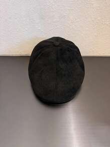 男女通用经典报童帽，简约轻便平顶帽，休闲英伦风艺术家帽，圆帽