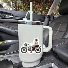 Motorcycle Girl Cool Attitude Stickers, Suitable For Stationery, Water Cups, Tablets, Mobile Phone Cases, Etc., Disposable Stickers