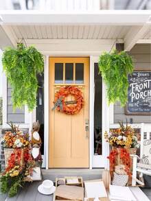 1 件人造藤蔓悬挂假植物，人造蕨类植物墙假常春藤绿花房间装饰适用于家庭花园、婚礼派对、活动室和户外装饰，人造装饰品，逼真植物 - 綠色 - 查看 10