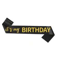1pc 50/60/70 Years Old Birthday Sash - Gold Glitter & Black Paper Party Decoration, Suitable For Ceremony, Graduation, Anniversary - Reusable Indoor/Outdoor Party Supplies, No Assembly Required, Birthday Party Decor, Celebration Accessory