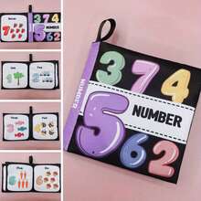 1pc Cartoon Black & White Cloth Book, Tear-Resistant, Chewable, Suitable As Newborn Gift - Multicolor - View 7