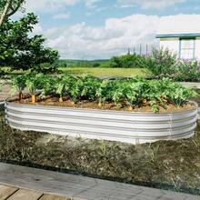 Raised Garden Bed Kit, Galvanized Planter Raised Garden Beds For Outdoor For Vegetables,Flowers &Herbs, Heavy Duty, Rust-Resistant, Easy Assembly - 1件 8x4x1英尺 - 查看 4