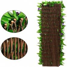 Outdoor Decor Essential! 6.56ft Expandable Artificial Ivy & Orchid Fence – Realistic Greenery With White Orchids, Durable Vinyl, Ideal For Garden Concealment, Wedding Backdrops & Patio Privacy, Transforms Spaces Instantly - Hoa lan tím - Xem 4
