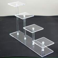 Acrylic Transparent Tiered Display Rack, Perfume Rack, Cake Stand, Action Figure, Doll, Model Doll Shelf, Cosmetic Storage Rack - Clear - View 5
