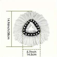 5 Rotating Mop Replacement Heads, 100% Microfiber Filling, Compatible With O-Cedar And Triangular Rotating Mops, 360-Degree Micro Rotating Mop Easy Clean Floor Brush - 白色 - 查看 2