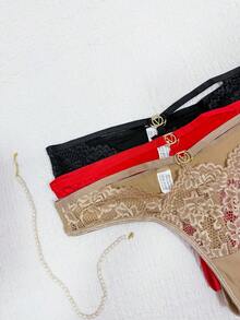 Tanga sexy de encaje con parches - Multicolor - Ver 5