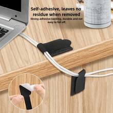20/30 Pieces Of Wire Ribbon, Available In Black/White Colors, Reusable, Suitable For Storing Data Cables And Fixing Desktop Computer Cables - 黑色 - 查看 10