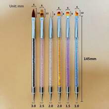Juego de 6 piezas de bolígrafos de arte de uñas de doble cabeza, bolígrafos de perforación de puntos y línea de tracción, bolígrafos de pico plano de fototerapia, herramientas de arte de uñas de línea de gancho, productos para uñas, accesorios para uñas