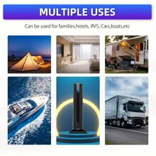 Antena de TV HD de señal súper 360° - Alcance de transmisión HD gratuita de 580 millas, compatible con 4K1080p, fácil instalación, ideal para áreas urbanas y rurales, diseño negro suave, antena exterior de amplio alcance | Acabado negro elegante | Antena de configuración sencilla