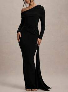 Magic Mia One - Shoulder White Gown, Asymmetric Design, Elegant Style, Perfect For Gala & Ball