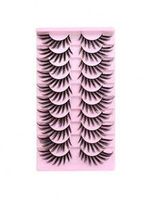 10对狐狸眼假睫毛配猫眼睫毛，浓密自然卷翘睫毛，适合日常使用 - 眼尾拉長款 - 查看 6