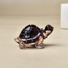 CUPIDCRYSTAL 1PC Natural Crystal Stone Resin Tortoise Statue Reiki Stone Cat Figurine Amulet Fengshui Sculpture For Home Office Decoration