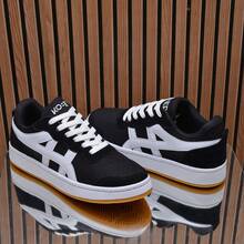 Men's Unisex Casual Force Street Skater Sneakers  Sporty Lace-Up Home Party Gym And Fitness - Đen và trắng - Xem 3