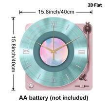2D Flat, 1pc Modern Style Music Player Wall Clock, Super Silent Quartz Movement, No Ticking, Suitable For Living Room Music Room Bedroom Kitchen Coffee Bar Decoration, Perfect Gift And Festival Decoration - Multicolor - View 14