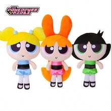 THE POWERPUFF GIRLS 23 厘米经典可爱飞天小女警毛绒玩具娃娃，蓬松泡泡小狗卡通填充动物生日礼物 - 彩色 - 查看 3