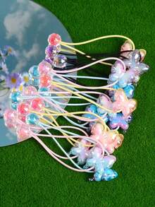 7/10/14pcs Set AB Color Beads Double-Headed Hair Scrunchies, Y2K Girly Grunge Style Hair Accessories, Suitable For Casual Daily Wear, Party, Dance, Shiny Decoration Hair Ties Ponytail Holders Hair Elastics Hair Rope, Hair Bobbles Head Accessories