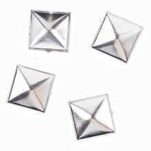 100/320pcs 10mm Square Pyramid Silver Punk Rock Jewelry Craft 4-Prong Metal Studs, Suitable For DIY Leather Rivet Nails, Bags, Clothes, Shoes Metal Square Rivets