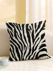 2pcs Black And Beige Abstract Texture Cushion Covers, 45.72x45.72cm, Decorative Throw Pillow Covers, Square Shape, Machine Washable, Zipper Closure, Suitable For Sofa, Bed, Bedroom, Car And Living Room Decor - Black and White - View 8