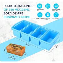 Silicone Freezer Trays With Lid,1-Cup Soup Freezer Container Large Ice Cube Molds With Reinforced Steel Ring Top For Freezing Soup Sauce Broth Leftovers Oven Dishwasher -Safe(2-Pack)-819583 - Blue - View 9
