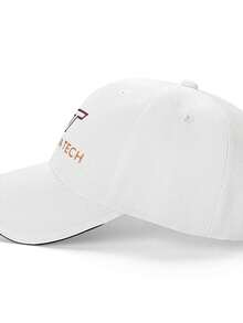 Virginia Tech Logo Design  Vintage Baseball Cap, Washed Denim Adjustable Size, Casual Headwear | Denim Fabric Hat, Unisex Gifts - 白色 - 查看 3
