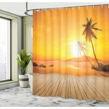 Olive Green Shower Curtain, Wedding Inspired Floral Arrangement Flourishing Nature Print, Cloth Fabric Bathroom Decor Green White - Màu cam nâu - Xem 4