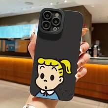 Funda para teléfono Harada Shu Girl Black Eyes Matte TPU Phone, compatible con 16E/15 Pro/14 Plus/13/12/11/8 Plus/Xs/Xr, con un lindo diseño de dibujos animados, simple y de alta gama, adecuado tanto para hombres como para mujeres, con lente en la contraportada. - Colores mixtos 1 - Ver 1